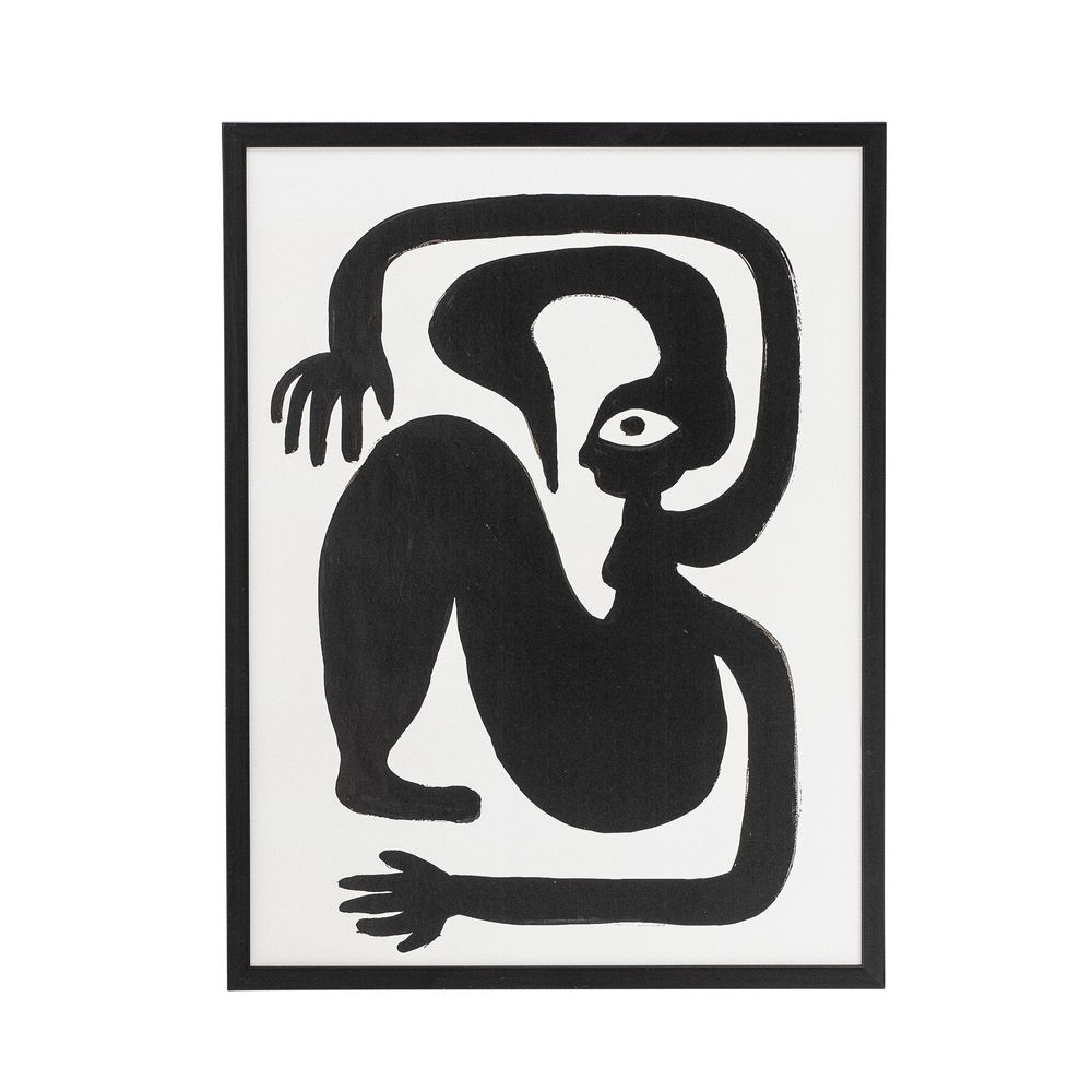 Other wall decoration - Magdalena Illustration w/ Frame, Black, Pine - BLOOMINGVILLE MULTIBRAND HOUSE