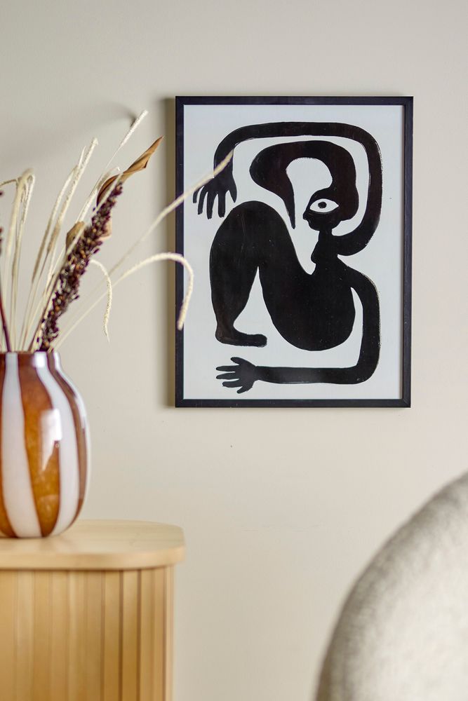 Other wall decoration - Magdalena Illustration w/ Frame, Black, Pine - BLOOMINGVILLE MULTIBRAND HOUSE