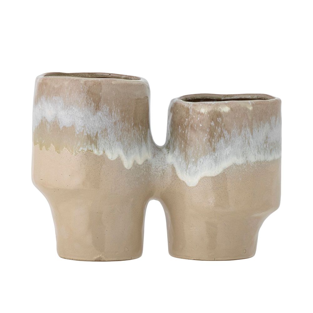Flower pots - Maiak Flowerpot, Brown, Stoneware - BLOOMINGVILLE
