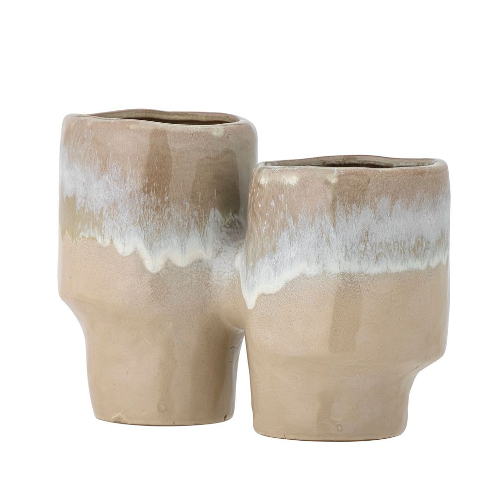Flower pots - Maiak Flowerpot, Brown, Stoneware - BLOOMINGVILLE