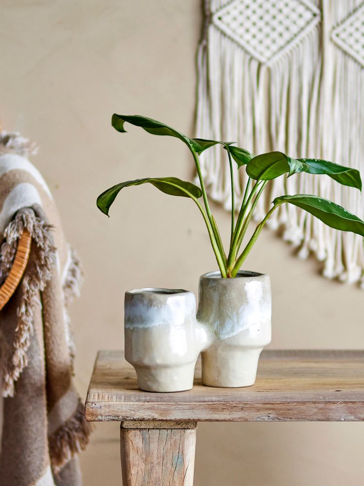 Flower pots - Maiak Flowerpot, Brown, Stoneware - BLOOMINGVILLE