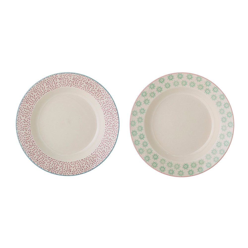 Everyday plates - Patrizia Pasta Plate, Green, Stoneware Set of 2 - BLOOMINGVILLE MULTIBRAND HOUSE