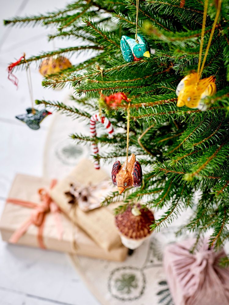 Christmas garlands and baubles - Carmela Ornament, Green, Paper Mache Set of 2 - BLOOMINGVILLE MULTIBRAND HOUSE