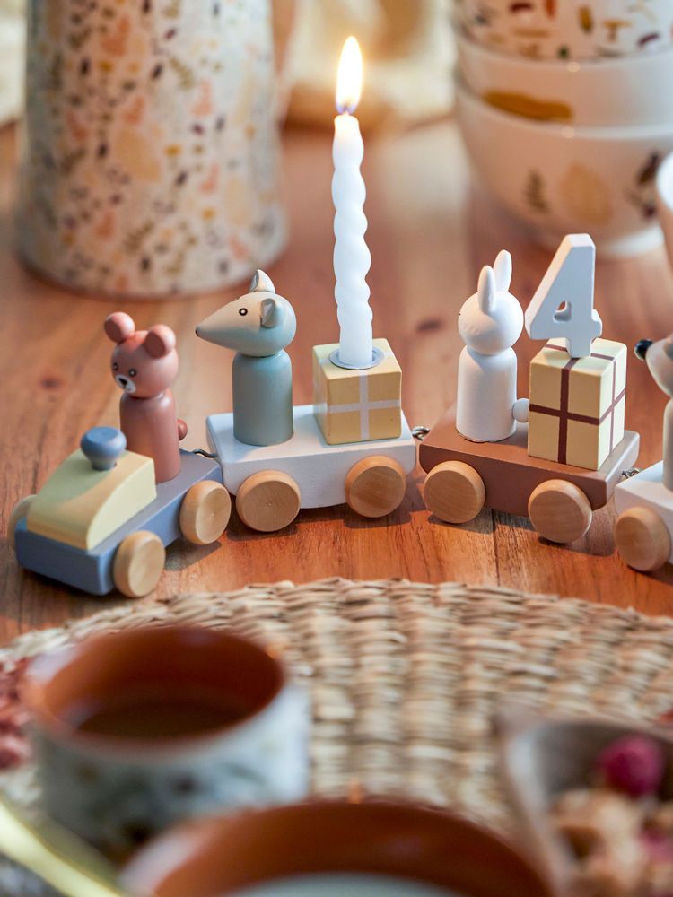 Decorative objects - Junaid Birthday Decoration, Brown, MDF - BLOOMINGVILLE MINI