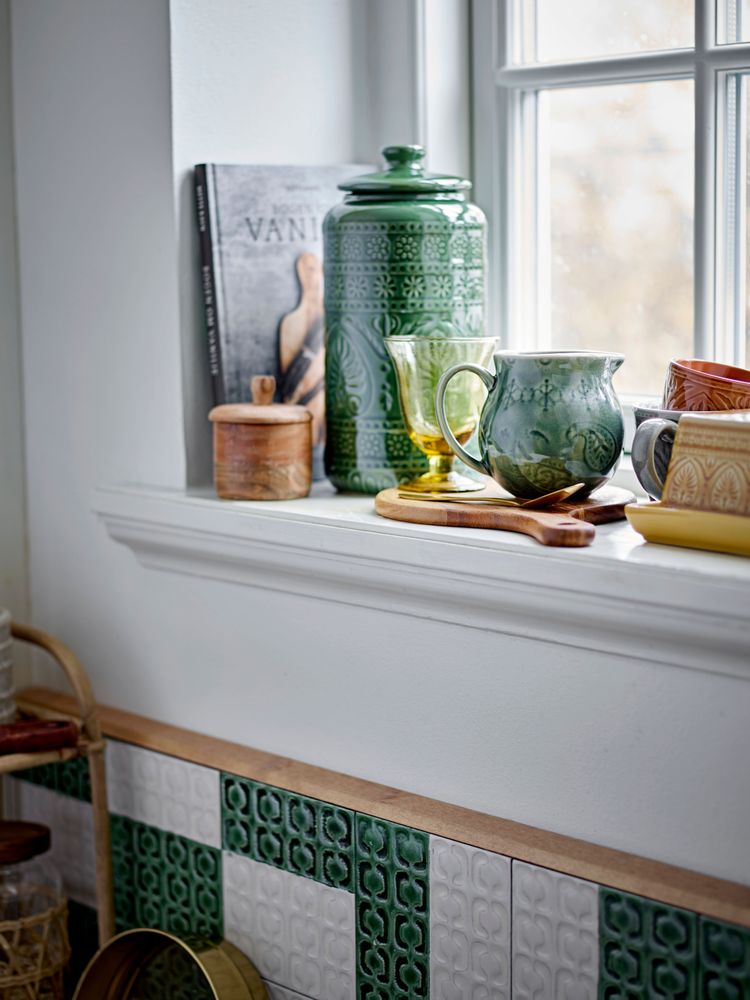 Boîtes de conservation - Rani Cruche avec couvercle , Verte, Grès - BLOOMINGVILLE MULTIBRAND HOUSE