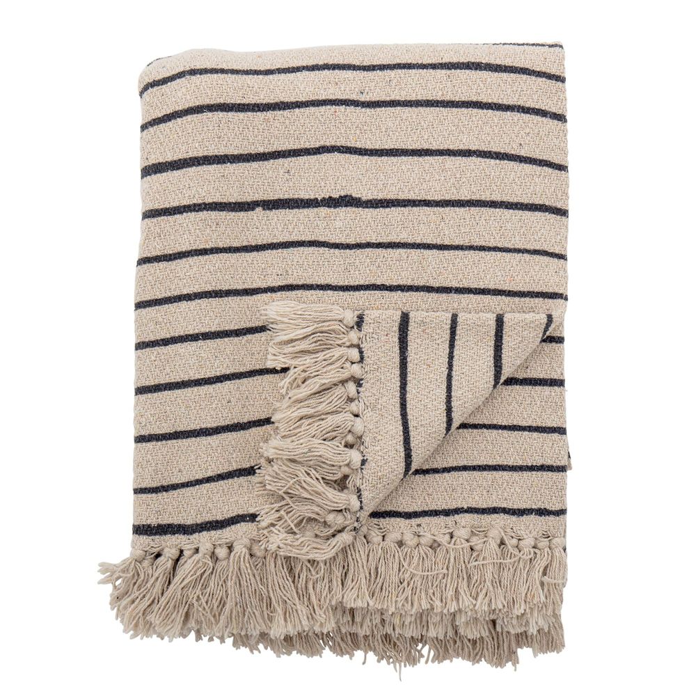 Throw blankets - Eia Throw, Nature, Recycled Cotton - BLOOMINGVILLE MULTIBRAND HOUSE