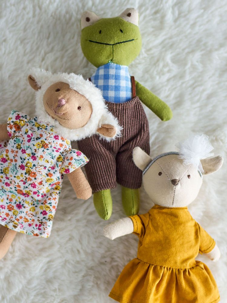 Jouets enfants - Animal friends Poupée, Jaune, Coton Set of 3 - BLOOMINGVILLE MINI