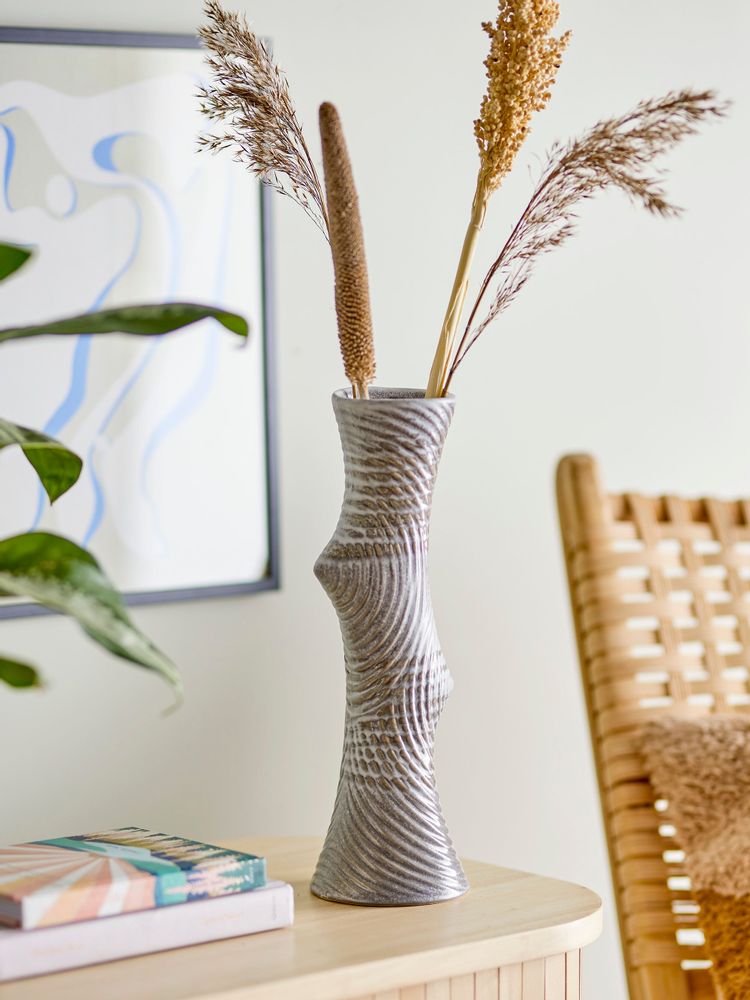 Vases - Raheem Vase, Grey, Stoneware - BLOOMINGVILLE MULTIBRAND HOUSE