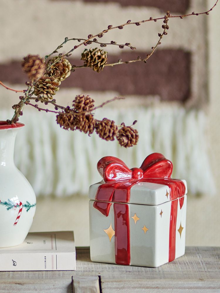 Food storage - Jolly Jar w/Lid, Red, Stoneware - BLOOMINGVILLE