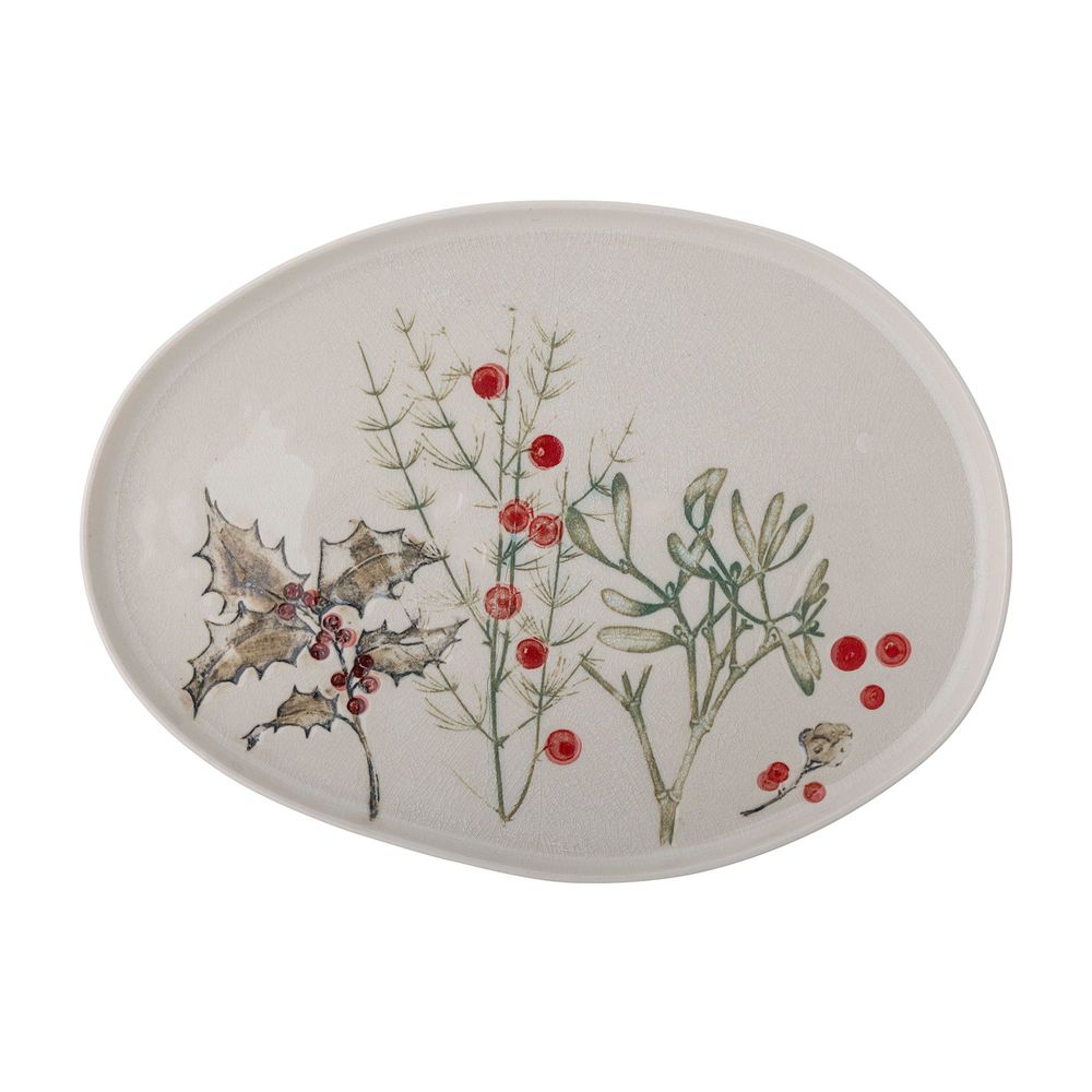Kitchen utensils - Hollie Serving Plate, Green, Stoneware - BLOOMINGVILLE MULTIBRAND HOUSE