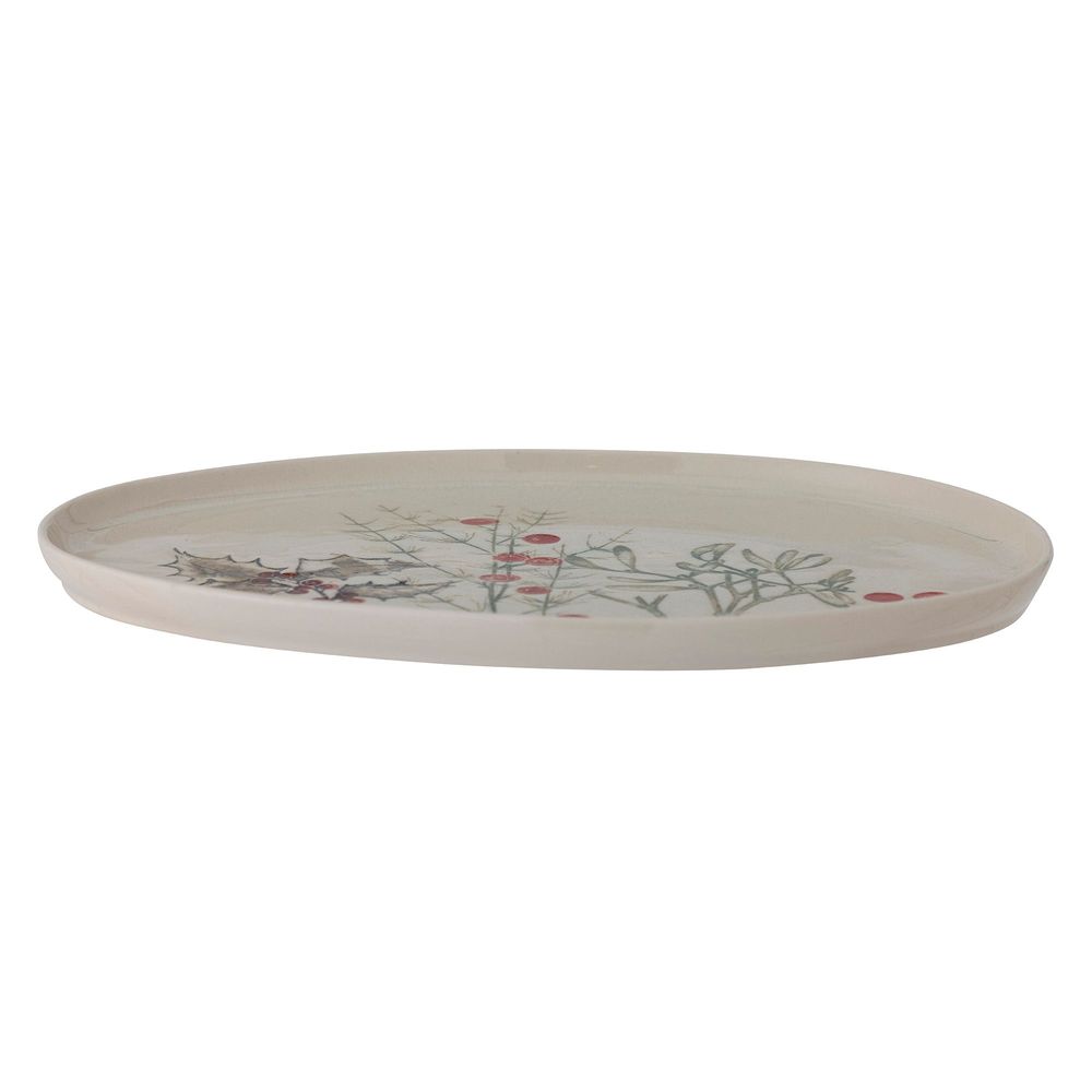 Kitchen utensils - Hollie Serving Plate, Green, Stoneware - BLOOMINGVILLE MULTIBRAND HOUSE