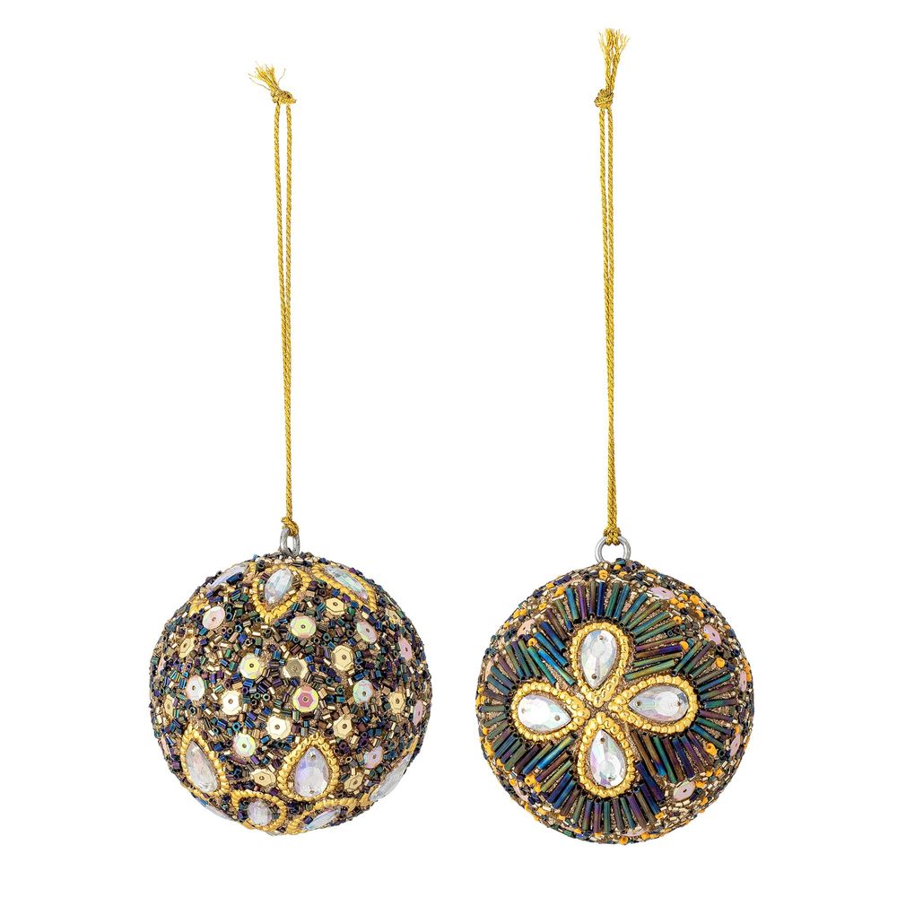 Guirlandes et boules de Noël - Eleanore Bibelot, Blue, Verre Set of 2 - BLOOMINGVILLE MULTIBRAND HOUSE