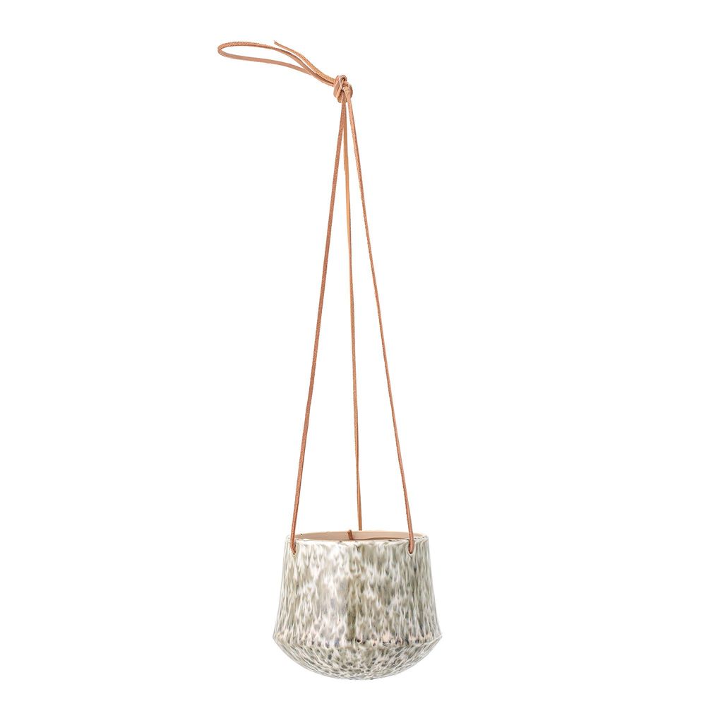 Flower pots - Ilda Flowerpot, Hanging, Green, Stoneware  - BLOOMINGVILLE MULTIBRAND HOUSE