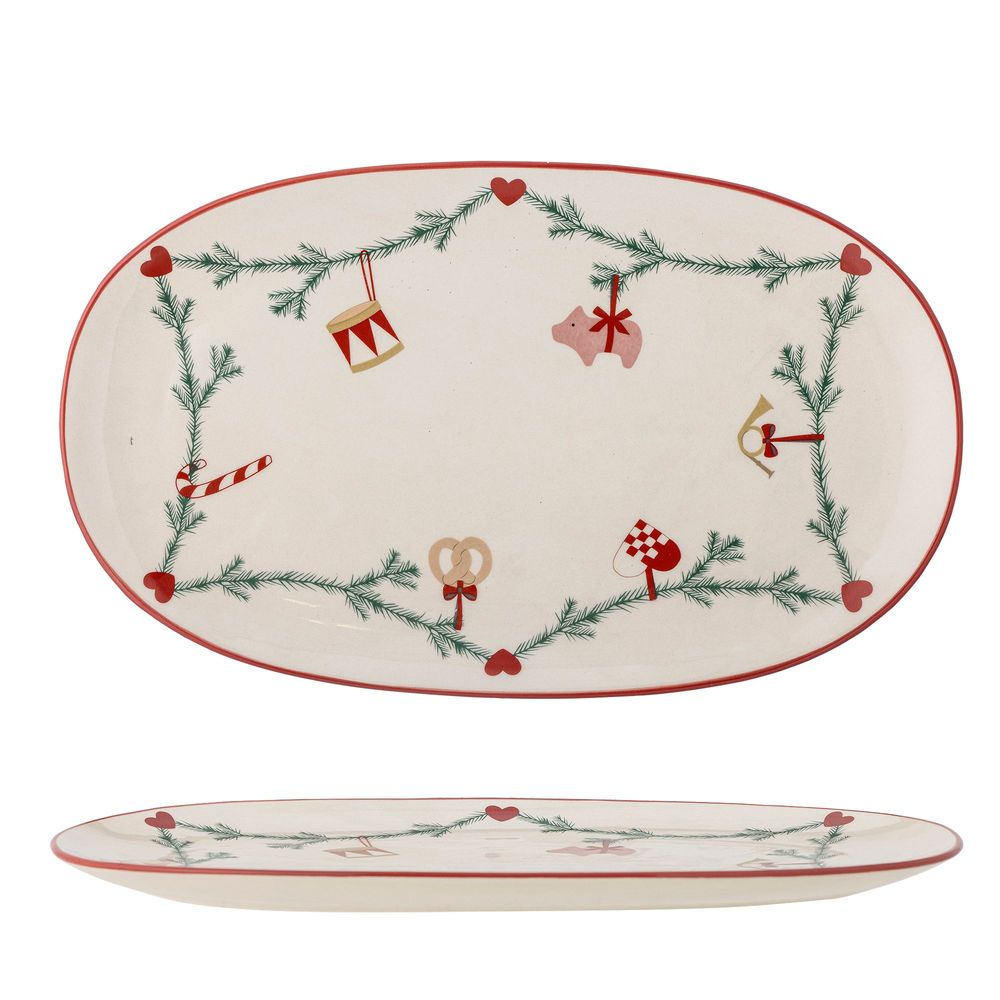 Kitchen utensils - Yule Serving Plate, Nature, Stoneware - BLOOMINGVILLE MULTIBRAND HOUSE