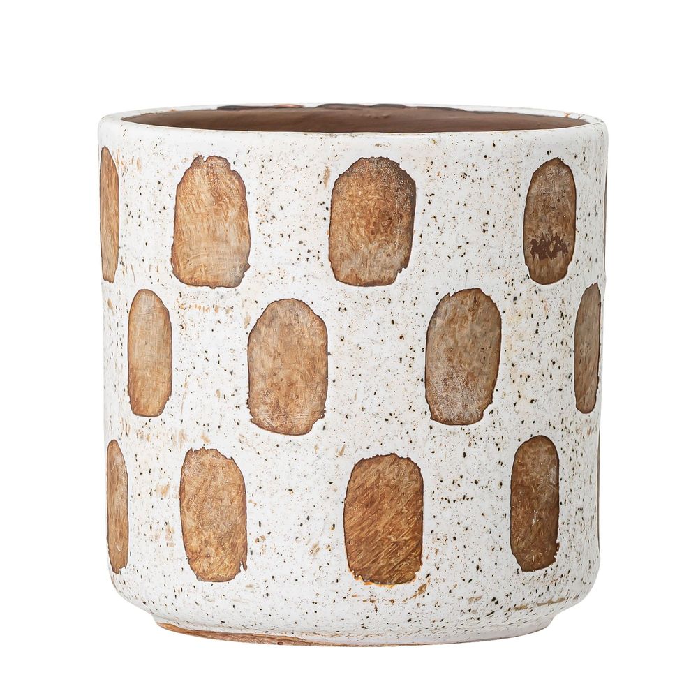 Flower pots - Avo Deco Flowerpot, White, Terracotta - BLOOMINGVILLE MULTIBRAND HOUSE