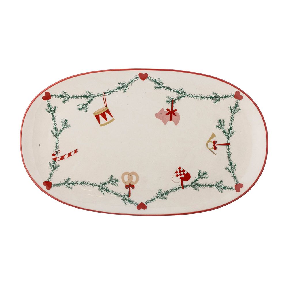 Kitchen utensils - Yule Serving Plate, Nature, Stoneware - BLOOMINGVILLE MULTIBRAND HOUSE