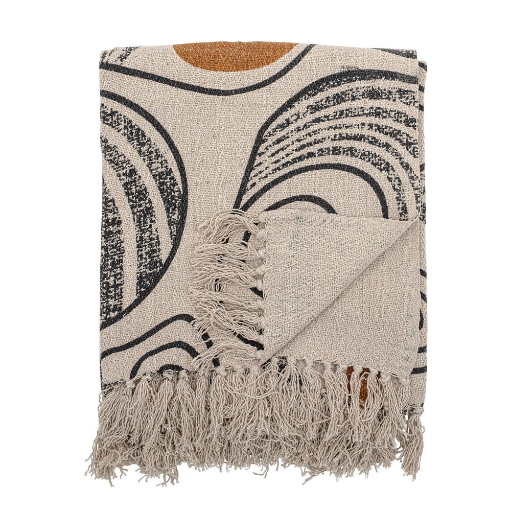 Throw blankets - Giano Throw, Nature, Recycled Cotton  - BLOOMINGVILLE MULTIBRAND HOUSE
