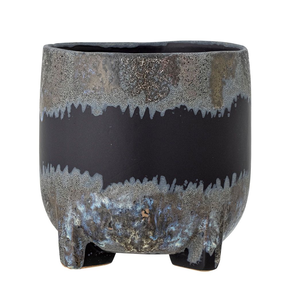 Flower pots - Nasru Flowerpot, Black, Stoneware - BLOOMINGVILLE MULTIBRAND HOUSE