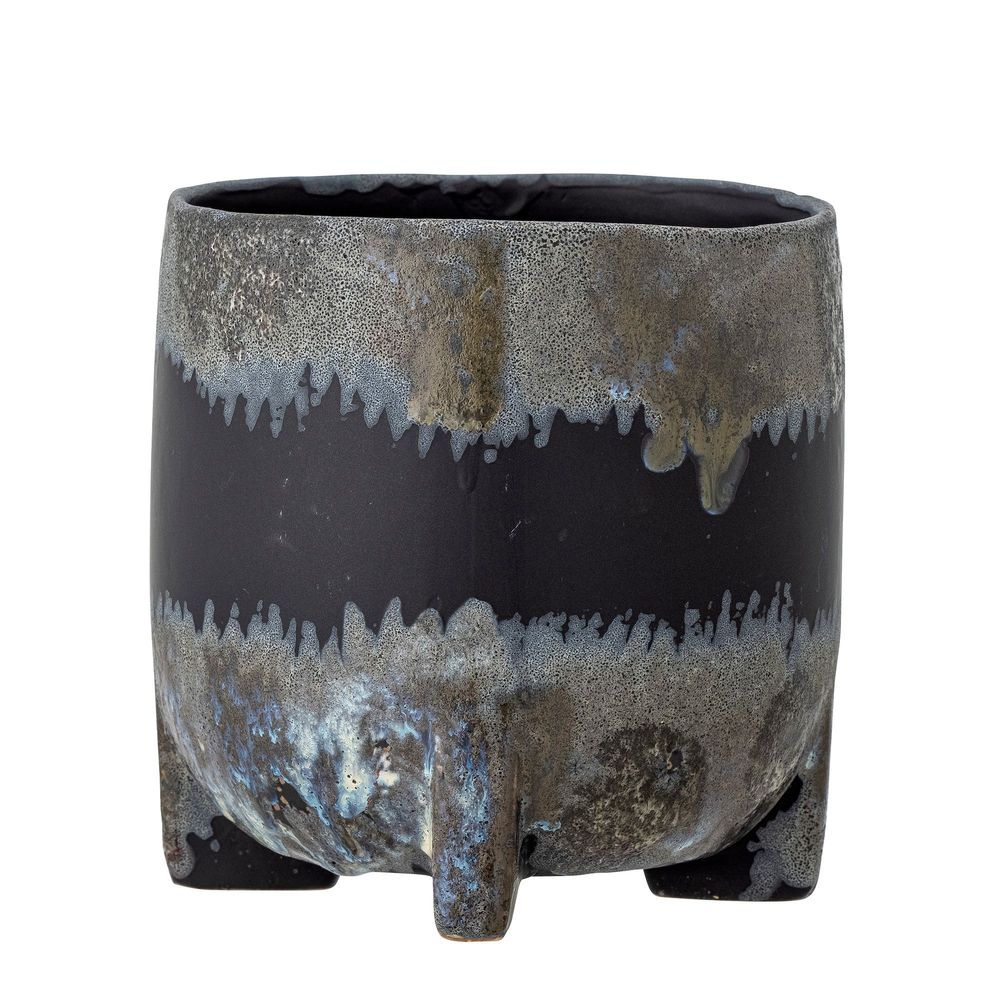 Flower pots - Nasru Flowerpot, Black, Stoneware - BLOOMINGVILLE MULTIBRAND HOUSE