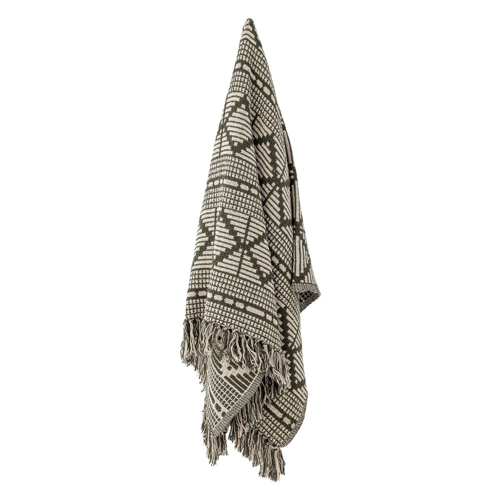 Plaids - Gutte Plaid, Verte, Coton recyclé  - BLOOMINGVILLE MULTIBRAND HOUSE