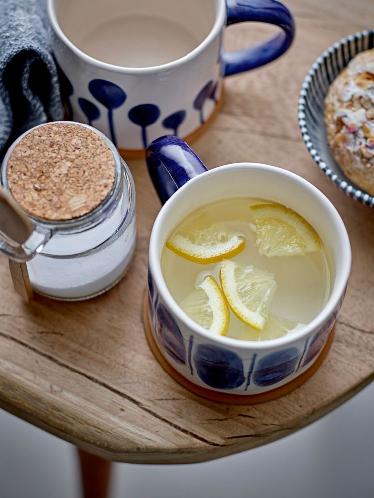 Mugs - Linora Mug, Blue, Stoneware Set of 3 - CREATIVE COLLECTION