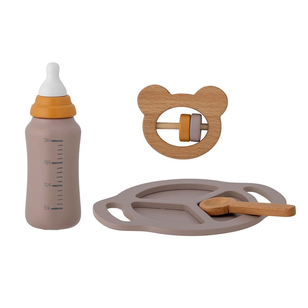 Jouets enfants - Riina Set de jeu, Bébé, Gris, FSC®100%, Beech Set of 4 - BLOOMINGVILLE MINI