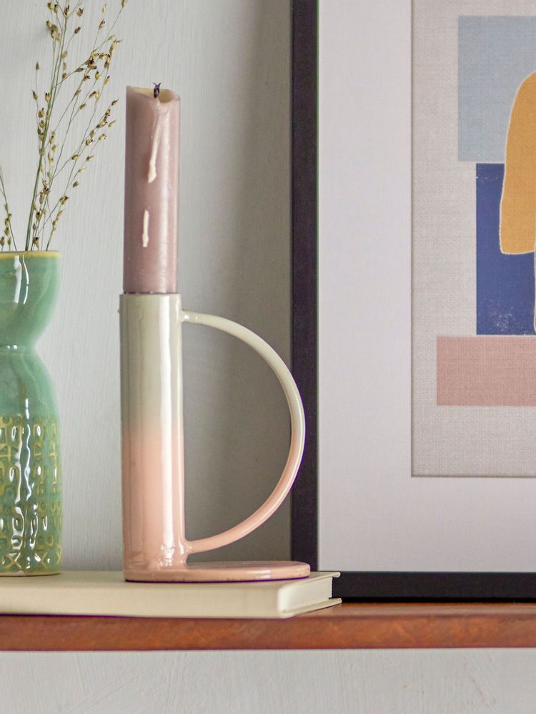Candlesticks and candle holders - Peach Candle Holder, Rose, Metal  - BLOOMINGVILLE MULTIBRAND HOUSE