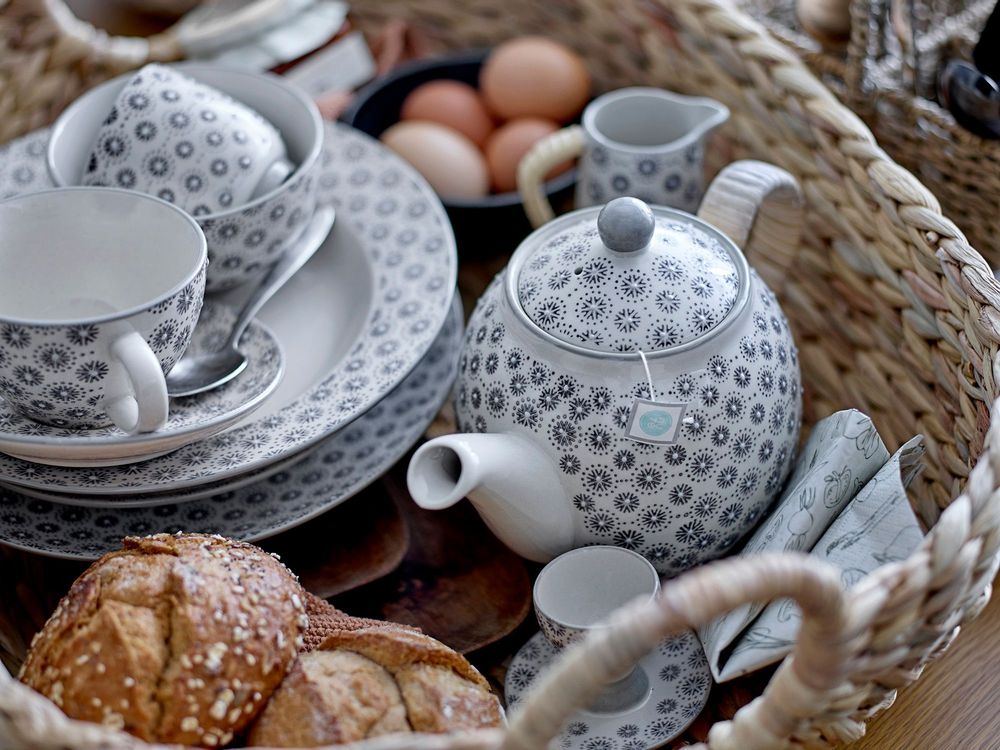 Assiettes au quotidien - Elsa Assiette à pâtes, Gris, Grès - BLOOMINGVILLE MULTIBRAND HOUSE