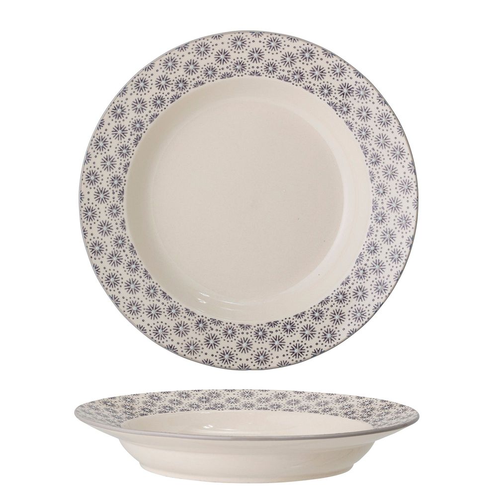 Assiettes au quotidien - Elsa Assiette à pâtes, Gris, Grès - BLOOMINGVILLE MULTIBRAND HOUSE
