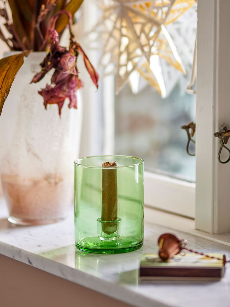 Bougeoirs et photophores  - Juline Bougeoir, Verte, Verre recyclé  - BLOOMINGVILLE MULTIBRAND HOUSE