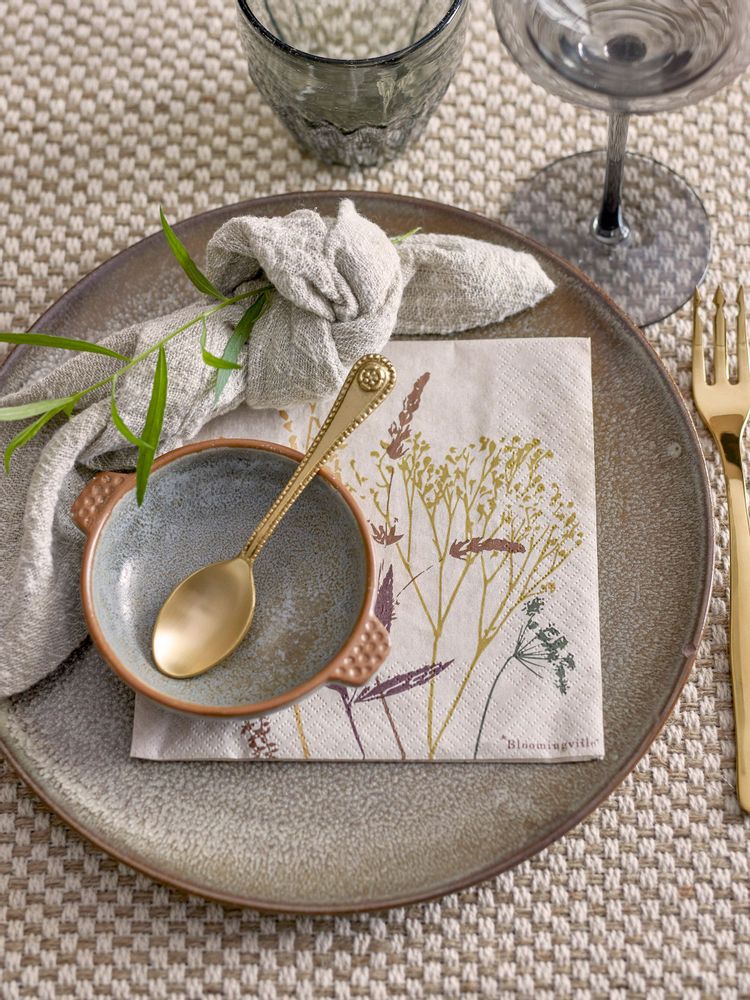 Serviettes - Sirri Serviette, Nature, FSC® Recycled, Papir Pack of 20 - BLOOMINGVILLE MULTIBRAND HOUSE