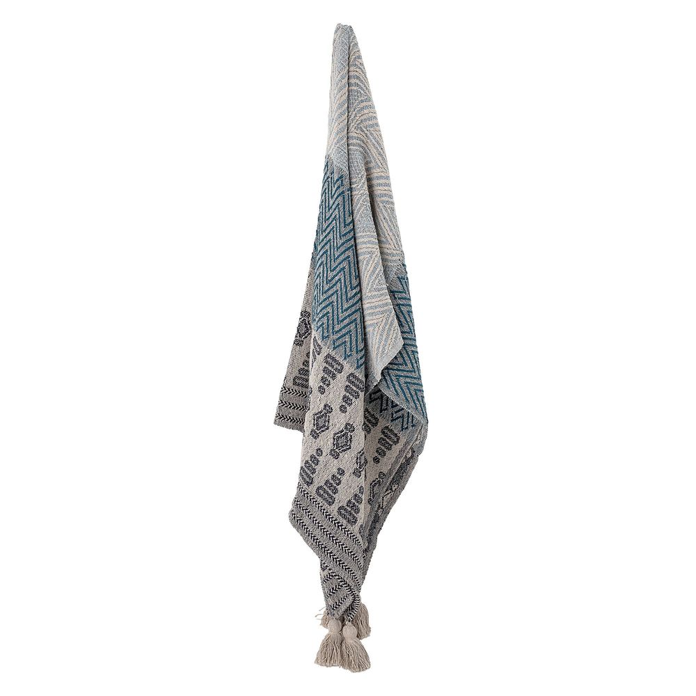 Plaids - Milas Plaid, Blue, Coton recyclé  - BLOOMINGVILLE MULTIBRAND HOUSE
