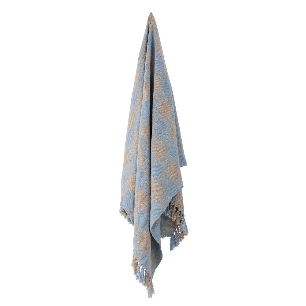 Throw blankets - Largs Throw, Blue, Recycled Cotton - CREATIVE COLLECTION