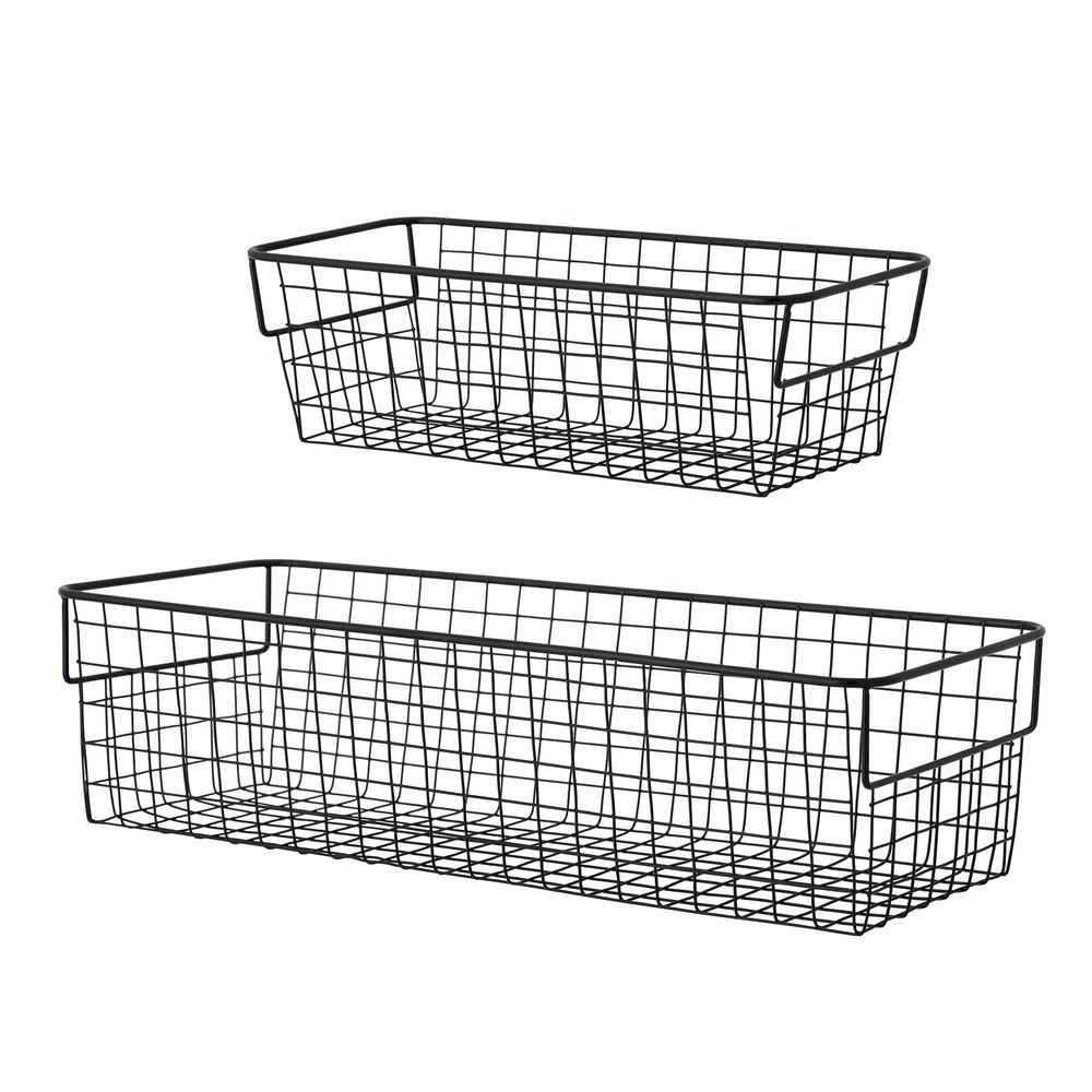 Paniers - Seerah Panier, Noir, Métal Set of 2 - BLOOMINGVILLE MULTIBRAND HOUSE