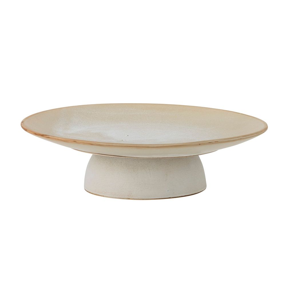 Trays - Marquez Cake Tray, Nature, Stoneware - BLOOMINGVILLE MULTIBRAND HOUSE