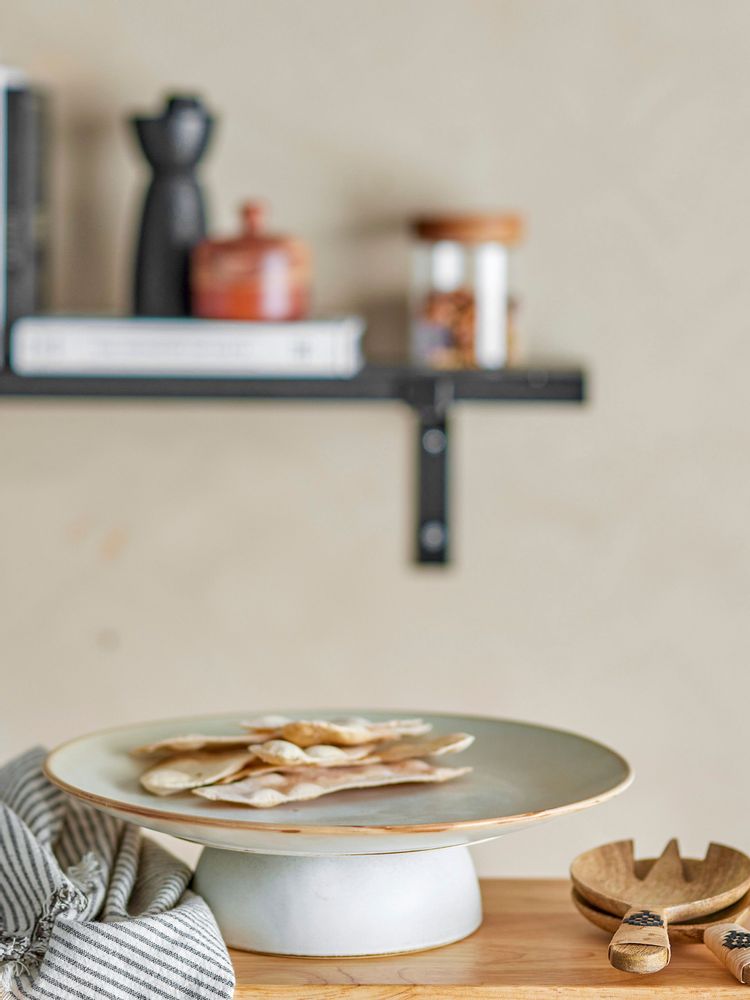 Trays - Marquez Cake Tray, Nature, Stoneware - BLOOMINGVILLE MULTIBRAND HOUSE