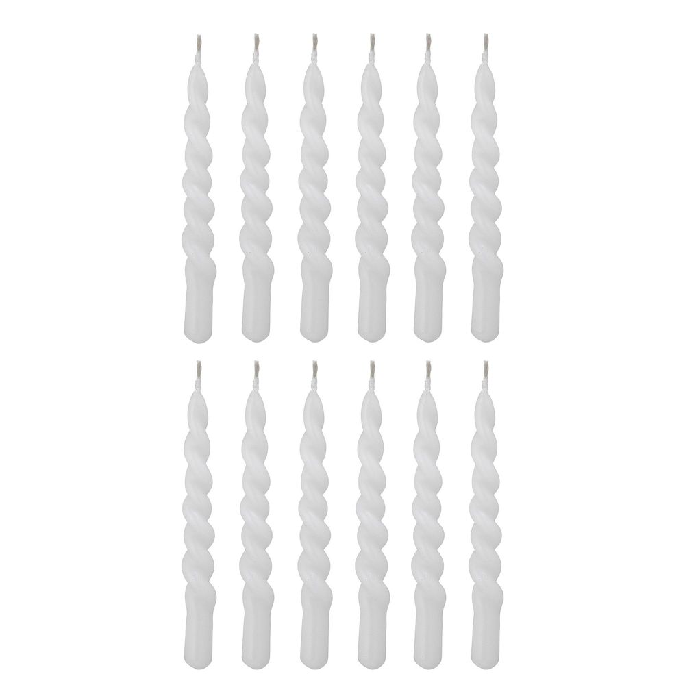 Bougies - Twist Bougie, Blanc, Parafine Pack of 12 - BLOOMINGVILLE MULTIBRAND HOUSE