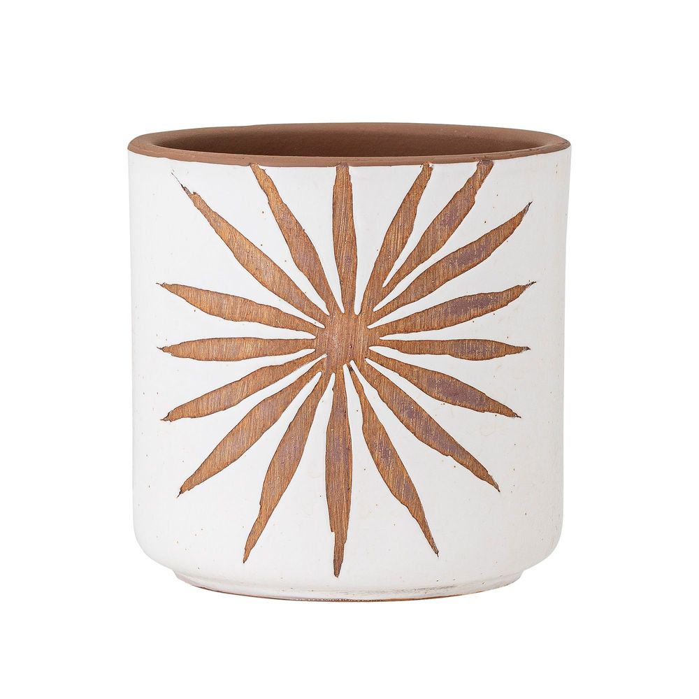 Flower pots - Idris Deco Flowerpot, White, Terracotta - BLOOMINGVILLE MULTIBRAND HOUSE