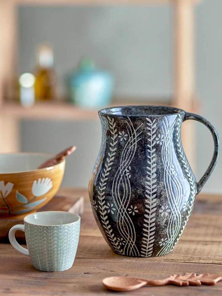Carafes - Aswan Jug, Black, Stoneware - CREATIVE COLLECTION
