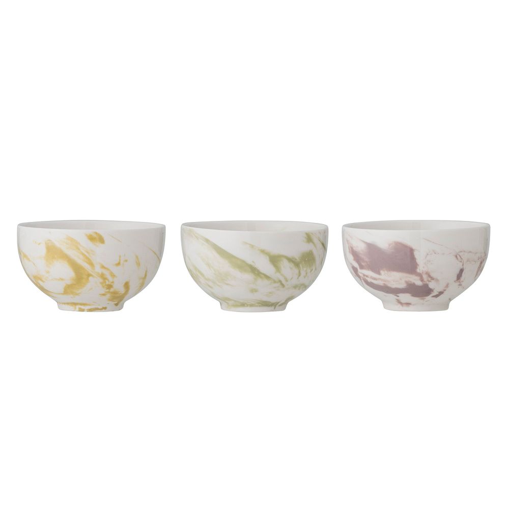 Bowls - Palma Bowl, Green, Stoneware Set of 3 - BLOOMINGVILLE MULTIBRAND HOUSE