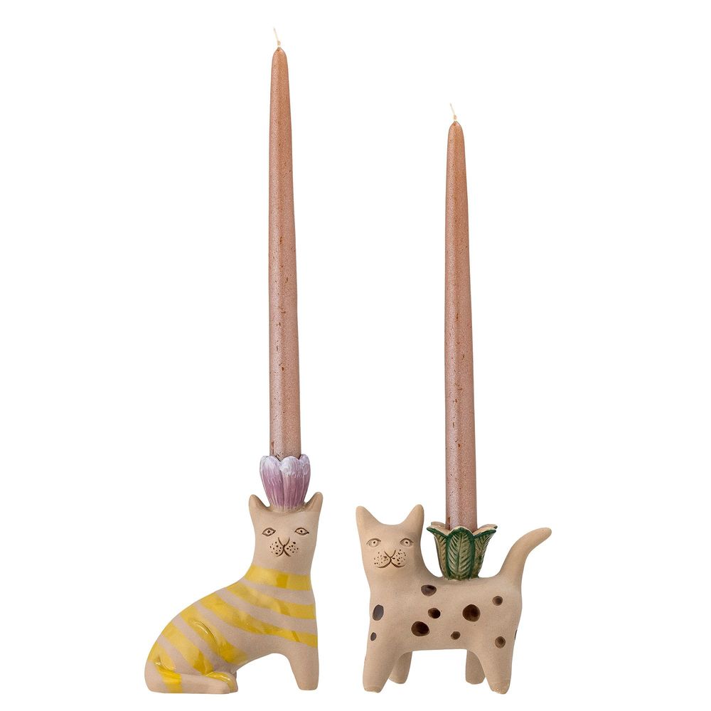 Bougeoirs et photophores - Mamie Bougeoir, Marron, Grès Set of 2 - BLOOMINGVILLE MULTIBRAND HOUSE