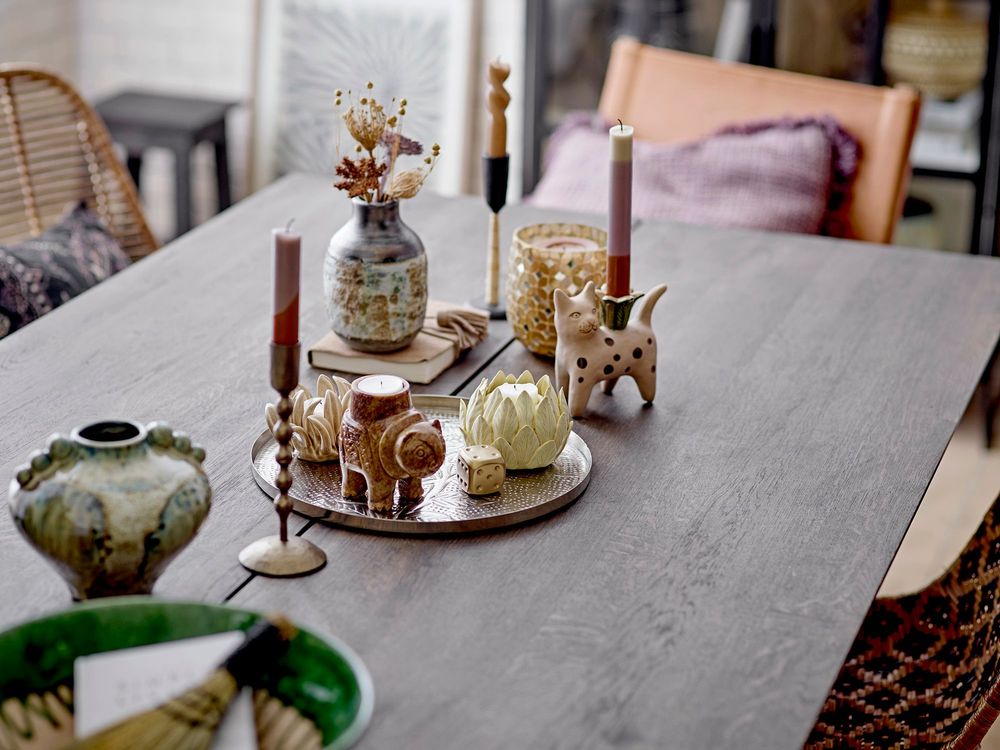Bougeoirs et photophores - Mamie Bougeoir, Marron, Grès Set of 2 - BLOOMINGVILLE MULTIBRAND HOUSE