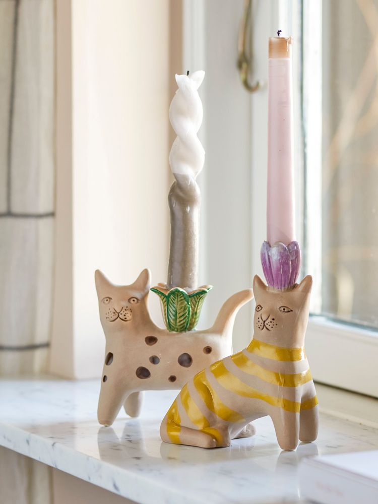 Bougeoirs et photophores - Mamie Bougeoir, Marron, Grès Set of 2 - BLOOMINGVILLE MULTIBRAND HOUSE