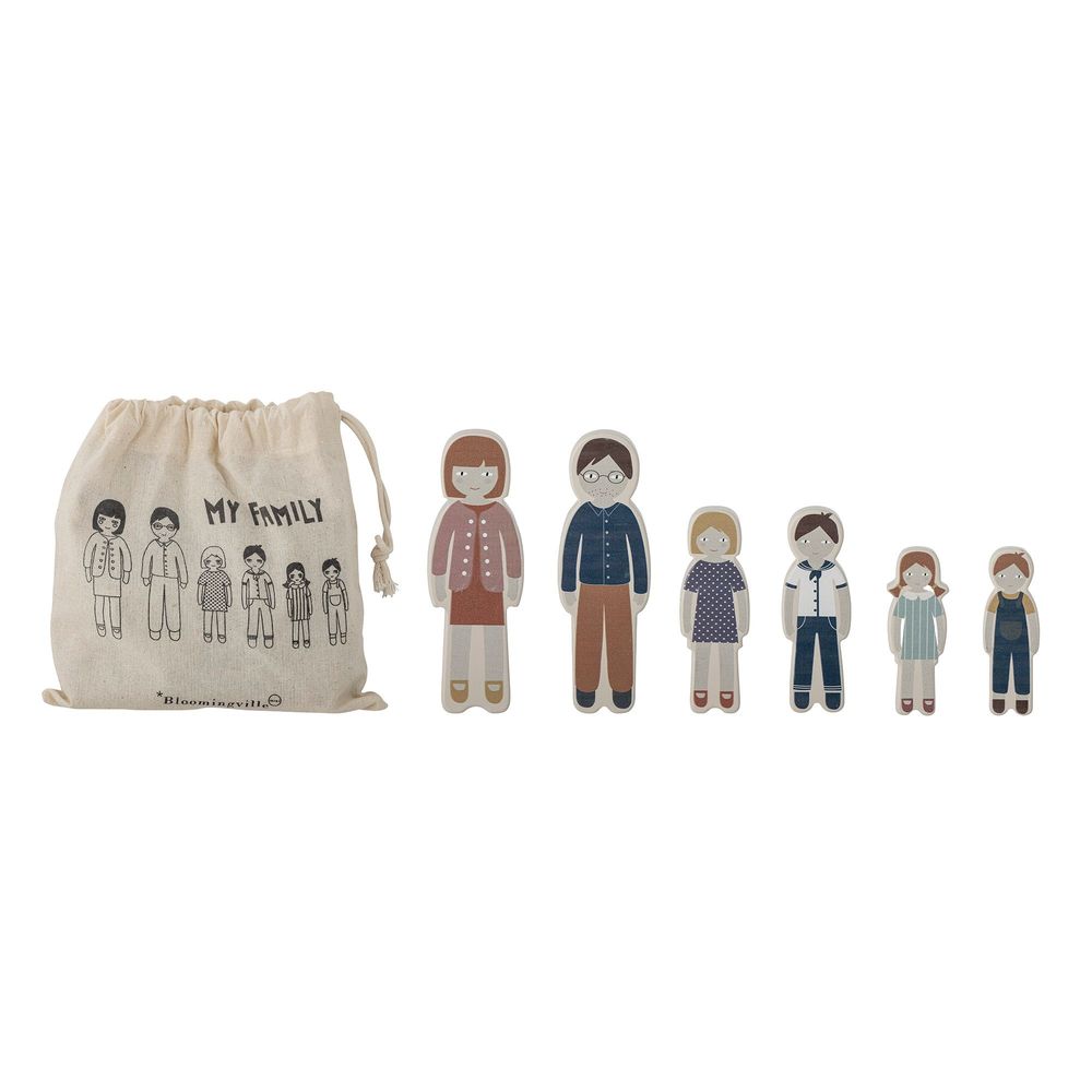 Jouets enfants - Wilton Set de jeu, famille, Marron, MDF Set of 6 - BLOOMINGVILLE MINI