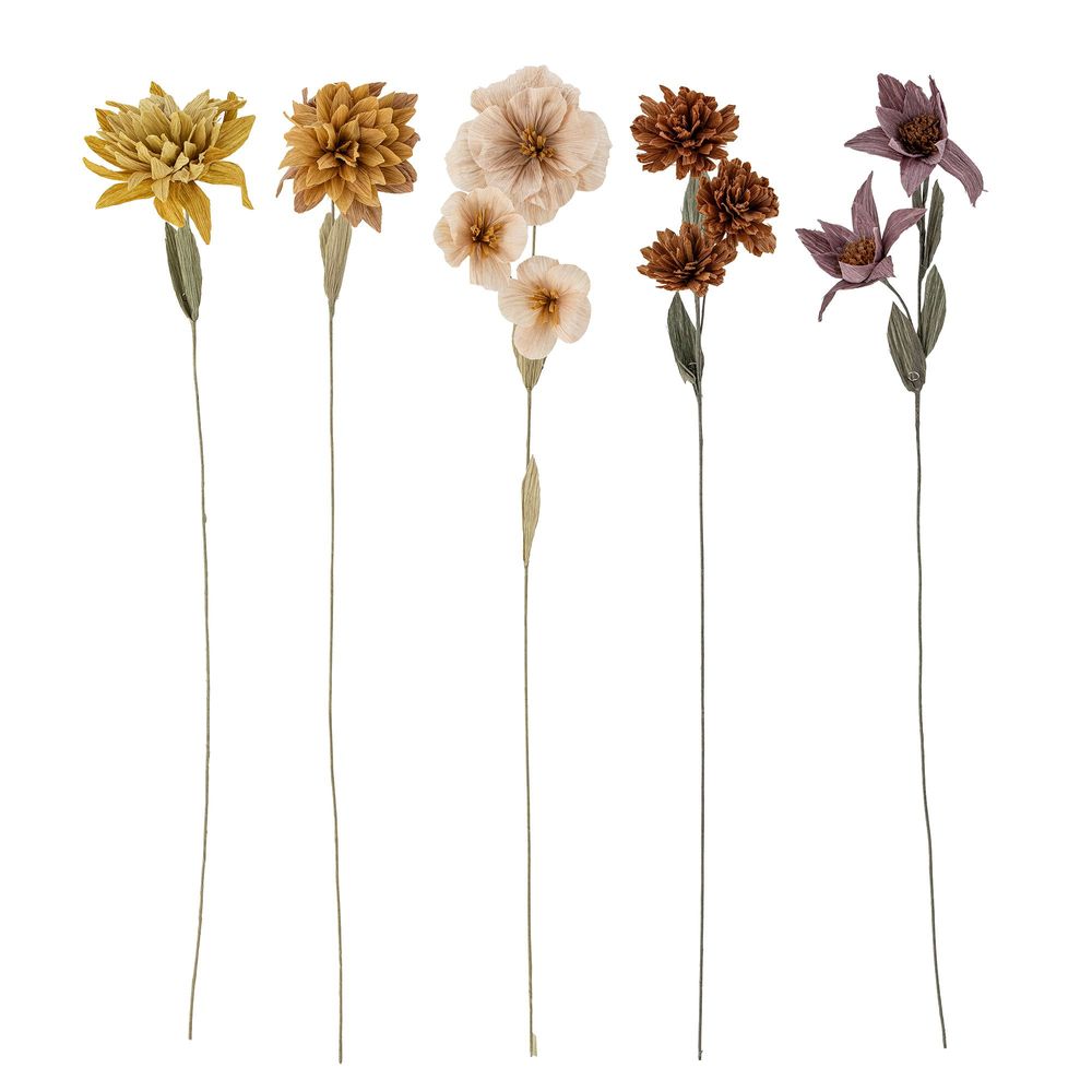Floral decoration - Rana Deco Flower, Green, Paper Set of 5 - CREATIVE COLLECTION
