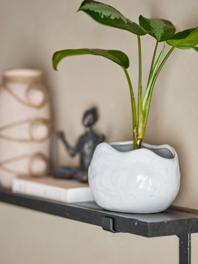 Flower pots - Pennie Flowerpot, White, Stoneware - BLOOMINGVILLE MULTIBRAND HOUSE