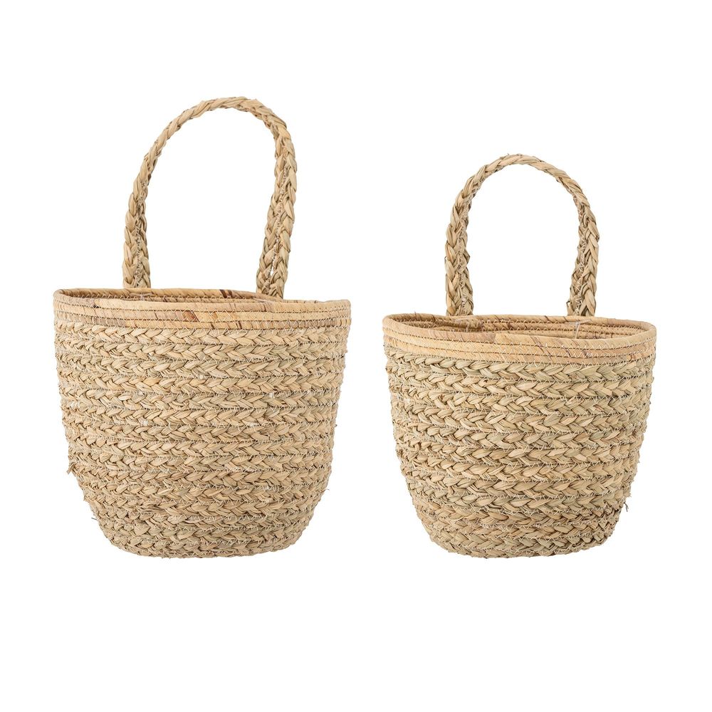 Shopping baskets - Amia Wall Basket, Nature, Seagrass Set of 2 - BLOOMINGVILLE MULTIBRAND HOUSE