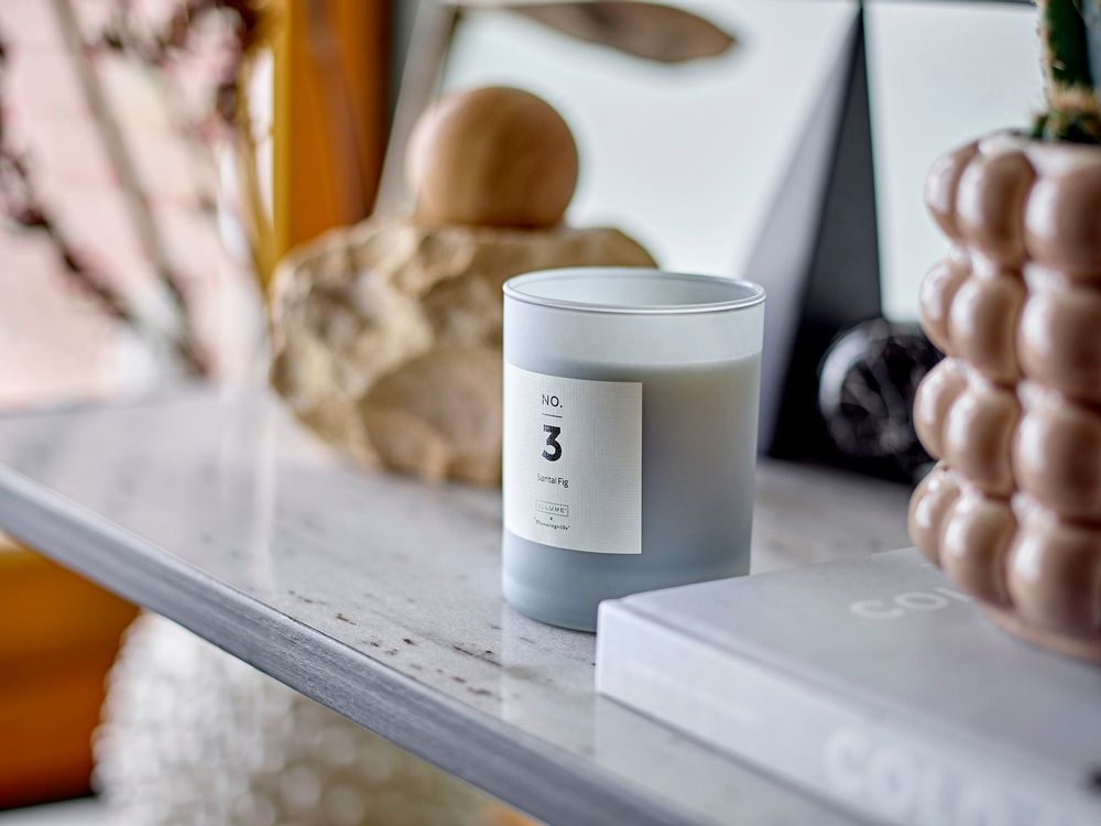 Candles - NO. 3-Santal Fig Scent Candle, Blue, Natural Wax - ILLUME X BLOOMINGVILLE