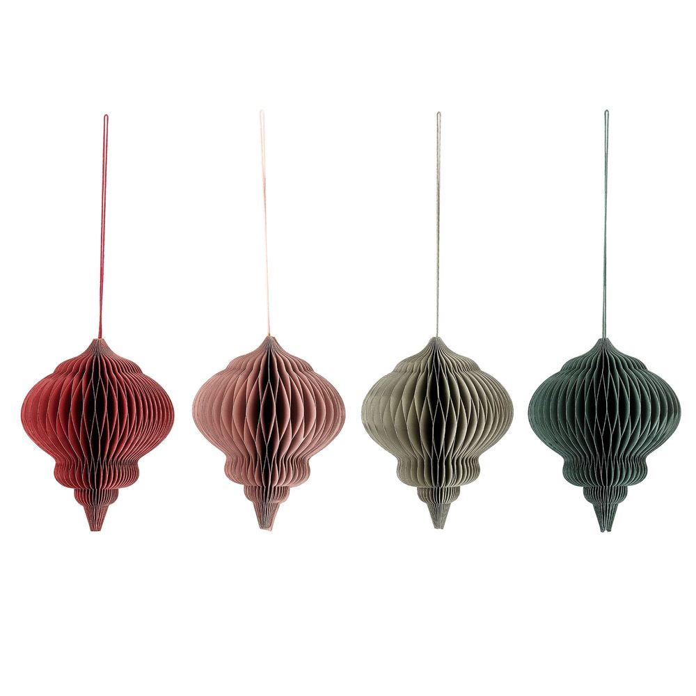 Guirlandes et boules de Noël - Milay Bibelot, Rouge, Papier Set of 4 - BLOOMINGVILLE MULTIBRAND HOUSE