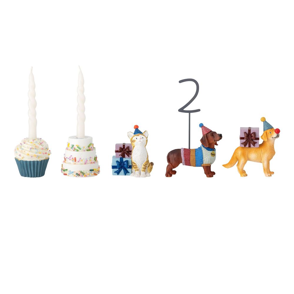 Decorative objects - Salve Birthday Decoration, White, Polyresin Set of 15 - BLOOMINGVILLE MINI